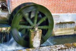 Mühlenrad in Bewegung